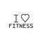 I love fitness lettering line icon