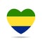 I love Gabon, Gabon flag heart vector illustration isolated on white background