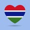 I love Gambia, Gambia flag heart vector illustration isolated on white background