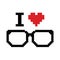 I love geeks pixelated, retro sign