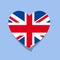I love Great Britain flag heart