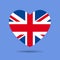 I love Great Britain, Great Britain flag heart vector illustration