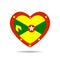 I love Grenada,Grenada flag vector heart vector illustration isolated on white background
