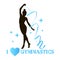 I love gymnastics. Gymnast silhouette with ribbon