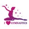 I love gymnastics. Vector young woman silhouette