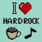 I love hard rock music coffee with pixel art