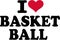 I Love heart Basketball