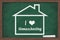 I love homeschooling message on a chalkboard