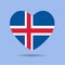 I love Iceland , Iceland flag heart vector illustration