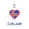 I love Iceland t-shirt design.