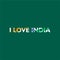 I love india. Said confession. With abstract indian flag shape on text.