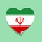 I love Iran flag heart