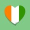 I love Ivory Coast flag heart