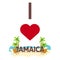 I love Jamaica. Travel. Palm, summer, lounge chair. Vector flat illustration.