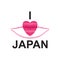 I love japan banner poster design with typography words unique slogan and japanese lips symbol