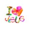 I love Jesus. Vector inscription