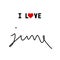 I love June hand lettering on white background