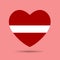 I love Latvia, Latvia flag heart vector illustration