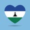 I love Lesotho, Lesotho flag heart vector illustration