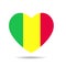 I love Mali, Mali flag heart vector illustration isolated on white background