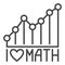 I Love Math vector Mathematics Graph concept line icon