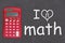 I love math word message on old grunge black chalkboard