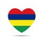 I love Mauritius ,Mauritius flag heart vector illustration isolated on white background