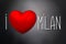 I love Milan - heart shape, black background