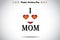 I love mom red love heart abstract mothers day illustration art