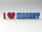 I love monday 3D letter red and blue