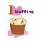 I love muffins with brown and purple tone on white background hand drawing illustration