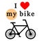 I love my bike illustration. Cycling lifestyle.
