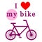 I love my bike illustration. Cycling lifestyle.