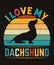 I love my dachshund dog retro vintage t-shirt