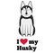 I love my husky illustration on white background