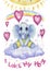 I love my mom, watercolour poster for nursery. Cute character, little elephant