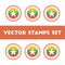 I Love Myanmar vector stamps set.