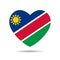 I love Namibia , Namibia flag heart vector illustration isolated on white background