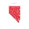 I Love Nevada. Red Hearts Pattern Vector Map of Nevada