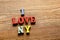 I Love New York letters on wood