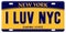 I Love New York License Plate