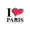 I love Paris hand drawn vector lettering and Eiffel Tower