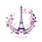 I Love Paris. Image of the Eiffel Tower. Vector illustration. Paris background. Paris, France fashion stylish i