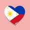 I love Philippines flag heart