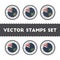 I Love Pitcairn vector stamps set.