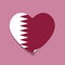 I love Qatar flag heart