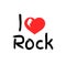 I Love Rock Music Poster, Vector Illustration