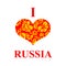 I love Russia. Symbol of heart of traditional folk Khokhloma