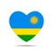 I love Rwanda, Rwanda flag heart vector illustration isolated on white background