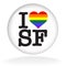 I love San Francisco Button Logo Gay Heart